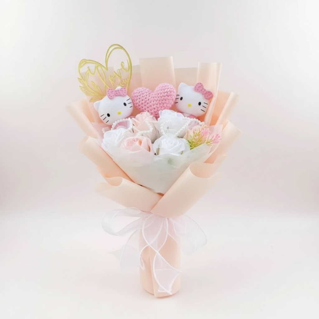 Kitty Plush Flower Bouquet