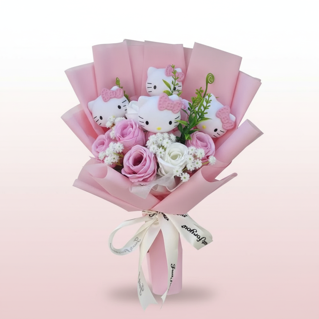Kitty Plush Flower Bouquet