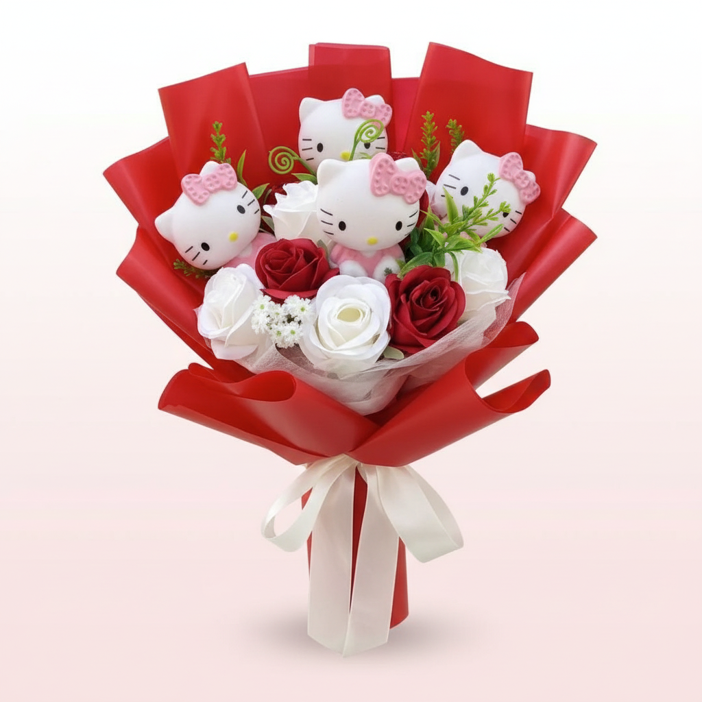 Kitty Plush Flower Bouquet