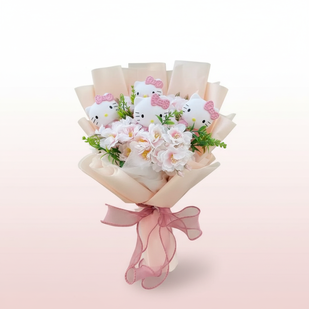 Kitty Plush Flower Bouquet