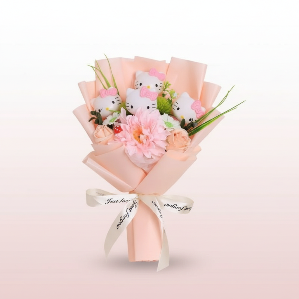 Kitty Plush Flower Bouquet